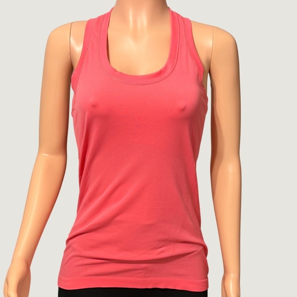 Athleta Women's Medium M Momentum Tank Top Pink Coral Seamless NWOT Activewear
